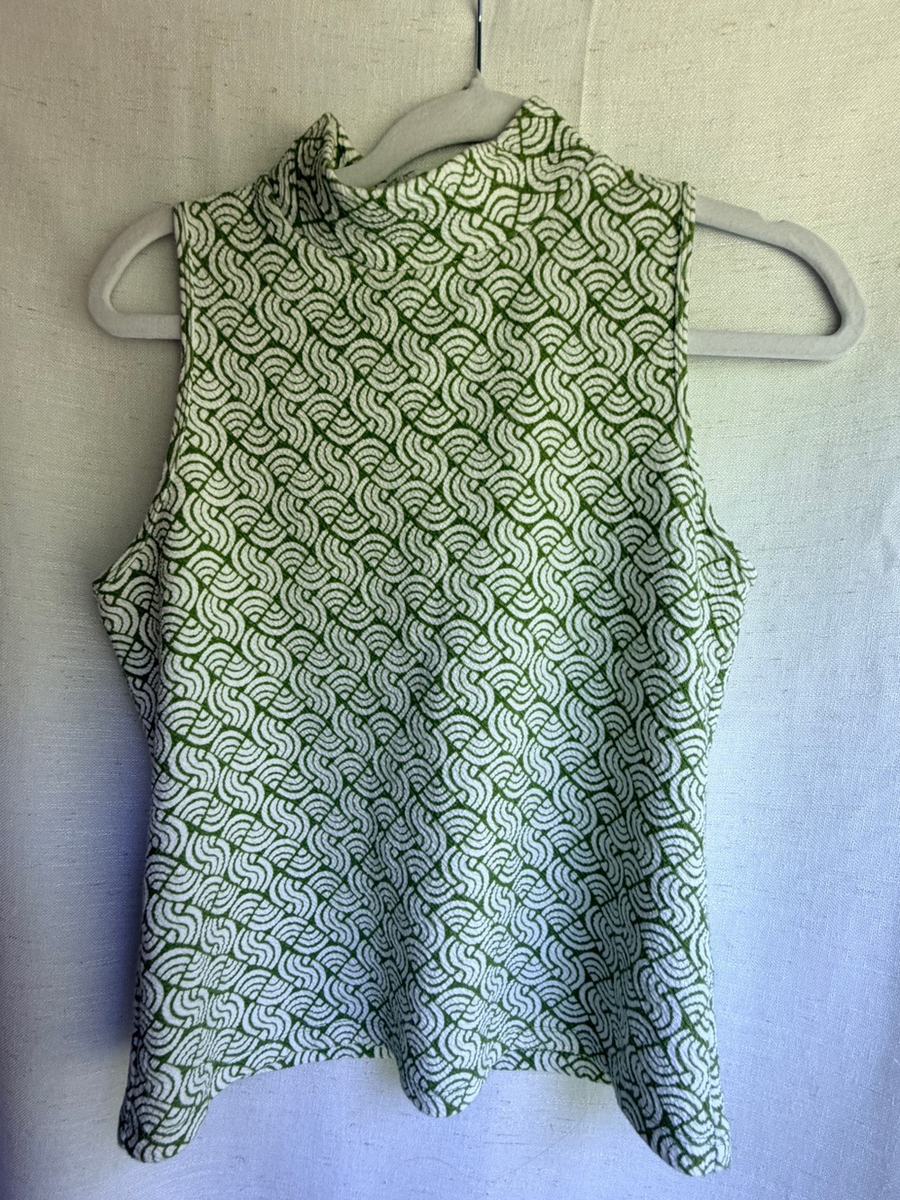 Maeve by Anthropologie Green Geometric Mock Neck Top M